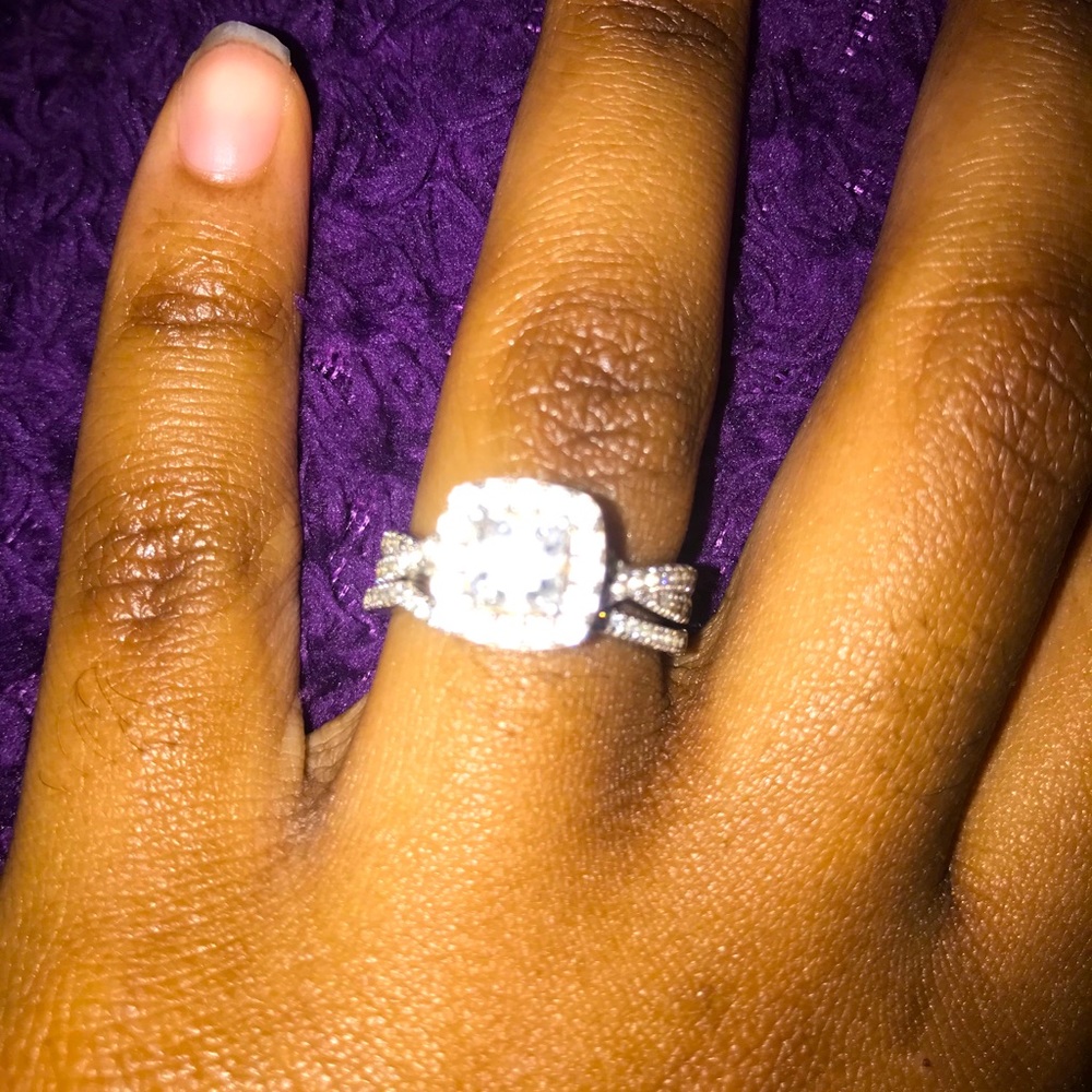 Wedding ring set. Real sterling silver CZ